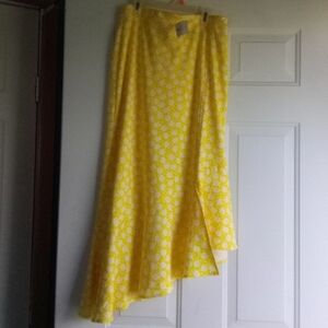 Yellow Floral Skirt#new With Tags